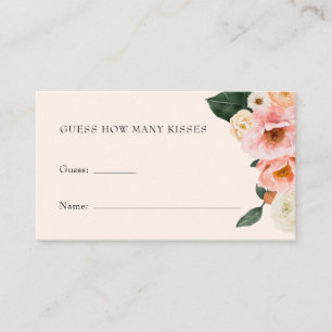 Tarjeta De Recepción Rubor Pink Floral adivina cuántos besos