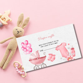 Tarjeta De Recepción Rubor Pink Floral Baby Shower Diaper Raffle