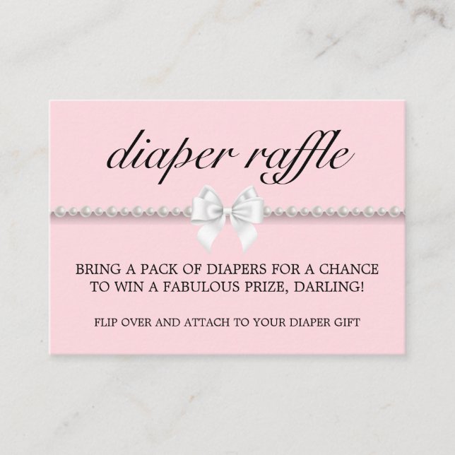 Tarjeta De Recepción Rubor Pink Glam Tiffany Diaper Raffle Baby Shower (Anverso)