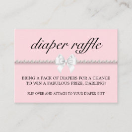Tarjeta De Recepción Rubor Pink Glam Tiffany Diaper Raffle Baby Shower