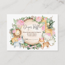 Rubor Pink Jungle Safari Baby Diaper Raffle