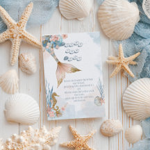 Rubor Pink Mermaid cuenta de Baby Shower para bebé