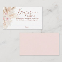 Tarjeta De Recepción Rubor Pink Tropical baby ducha Diaper Raffle Card