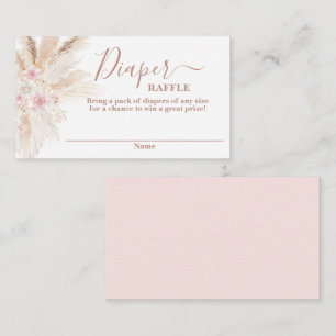 Tarjeta De Recepción Rubor Pink Tropical baby ducha Diaper Raffle Card