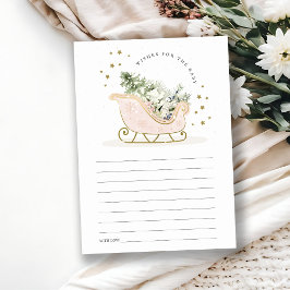 Tarjeta De Recepción Rubor Pink Winter Sleigh quiere para Baby Shower