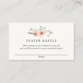 Tarjeta De Recepción Rubor Pinks Florals y Green Diaper Raffle
