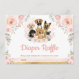 Tarjeta De Recepción Rubor Puppy Perros Baby Girl Shower Diaper Raffle