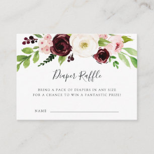 Tarjeta De Recepción Rubor Romance Baby Shower Diaper Raffle Card