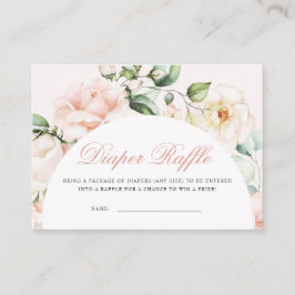 Tarjeta De Recepción Rubor Rosa Rosa Rosa Eucalyptus Diaper Raffle