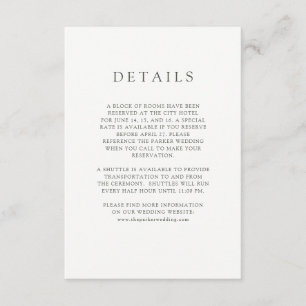 Tarjeta De Recepción Rubor ruso   Detalles del invitado del boda