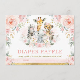 Tarjeta De Recepción Rubor Safari Jungle Baby Shower Diaper Raffle