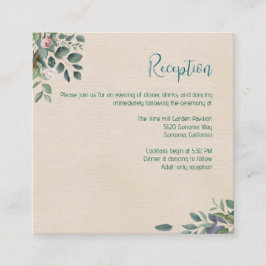 Tarjeta De Recepción Rubor Sage Floral Wedding
