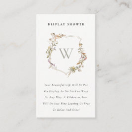 Tarjeta De Recepción Rubor Wildflower Escudo Display Shower Baby Shower