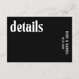 Tarjeta De Recepción Ruby Black Modern Boda