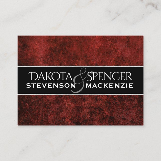 Tarjeta De Recepción Ruby Boda | Inserción del tema rojo Crimson Garnet (Anverso)