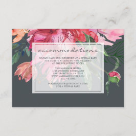 Tarjeta De Recepción Ruby Pink Peony Boda Botánico
