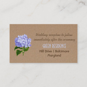 Tarjeta De Recepción Ruido Kraft Paper Hydrangeas Boda floral