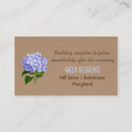 Tarjeta De Recepción Ruido Kraft Paper Hydrangeas Boda floral