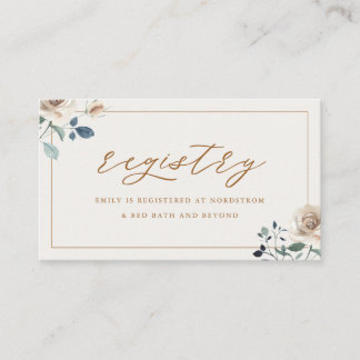 Tarjeta De Recepción Rustic Autumn Floral Bridal Shower Gift Registry