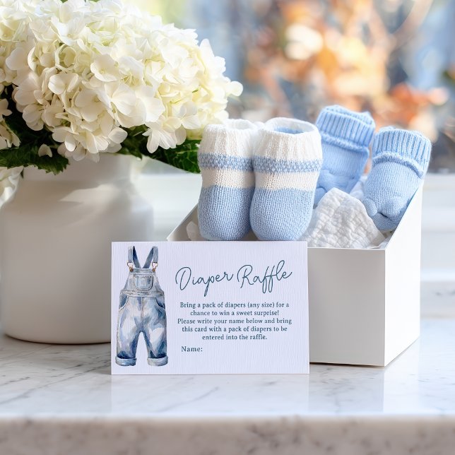 Tarjeta De Recepción Rustic Blue Jean Denim Diaper Raffle Baby Shower (Rustic Blue Jean Denim Diaper Raffle Baby Shower Enclosure Card)