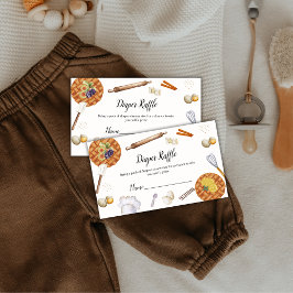 Tarjeta De Recepción Rustic Cutie Baking Pie Diaper Raffle Baby Shower