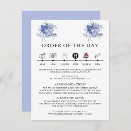 Tarjeta De Recepción rustic dusty blue roses and other flowers