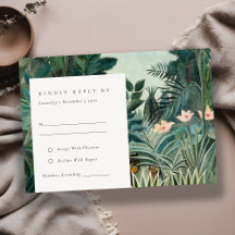 Rustic Exotic Tropical Rain Forest Wedding RSVP