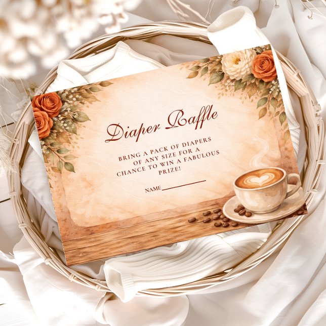 Tarjeta De Recepción Rustic Fall A Baby Is Brewing Diapper Raffle (Subido por el creador)