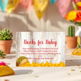 Tarjeta De Recepción Rustic Fiesta Books for Baby Card | Neutral Taco