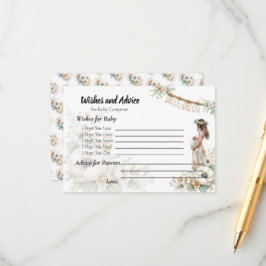 Tarjeta De Recepción Rustic Floral Baby Shower Wishes and Advice