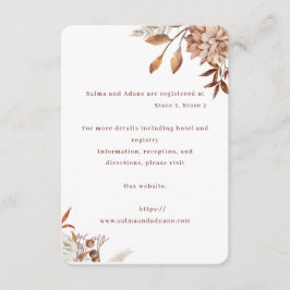Tarjeta De Recepción Rustic Floral Wedding Enclosure Card – Earthy Eleg