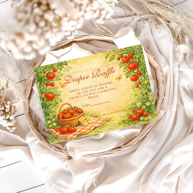 Tarjeta De Recepción Rustic Garden Tomato Diapper Raffle (Subido por el creador)