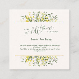 Tarjeta De Recepción Rustic Golden Frame Wildflower Books for Baby 