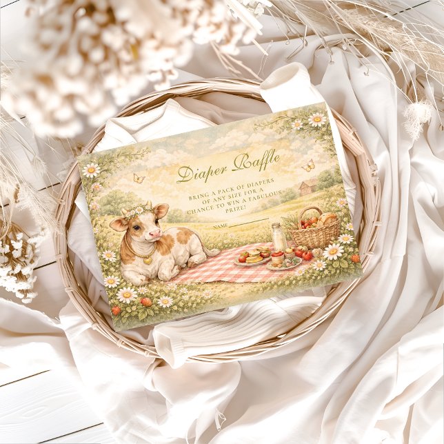 Tarjeta De Recepción Rustic Highland Cow Diapper Raffle (Subido por el creador)