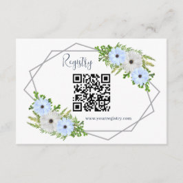 Tarjeta De Recepción Rustic Light Blue and White Floral Quinceañera 