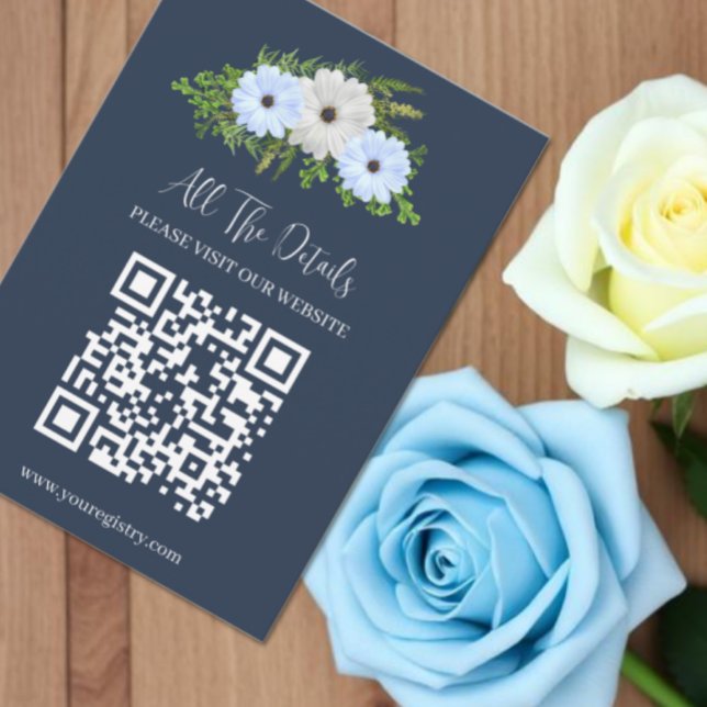 Tarjeta De Recepción Rustic Light Blue and White Floral Quinceañera  (Subido por el creador)