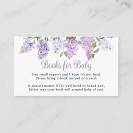 Tarjeta De Recepción Rustic Lilac Flowers Baby Shower Book for Baby
