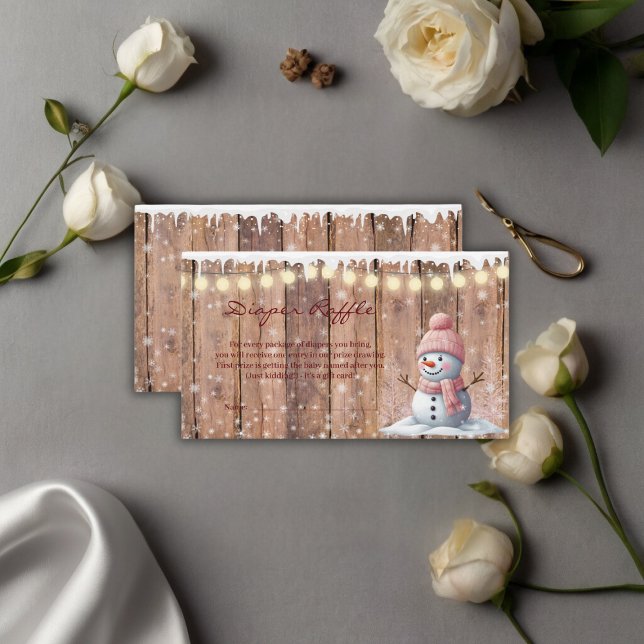 Tarjeta De Recepción Rustic Modern Elegant Snowman Baby Shower (Subido por el creador)