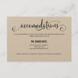 Tarjeta De Recepción Rustic Modern We Do Boda Accommodation Card