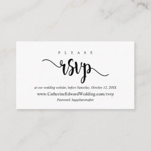 Tarjeta De Recepción Rustic moderno, Black Script, sitio web RSVP en lí