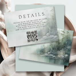Tarjeta De Recepción Rustic Mountain Lake Misty Pines Wedding Details