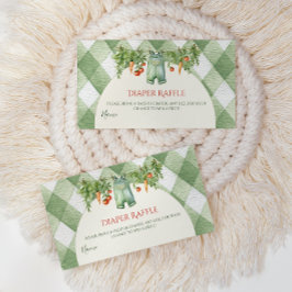 Tarjeta De Recepción Rustic Neutral Sprout Baby Shower Diaper Raffle