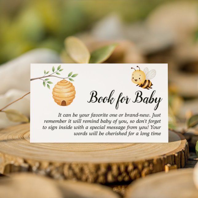 Tarjeta De Recepción Rustic Oh Babee Honey Bee Book For Baby Shower (Subido por el creador)
