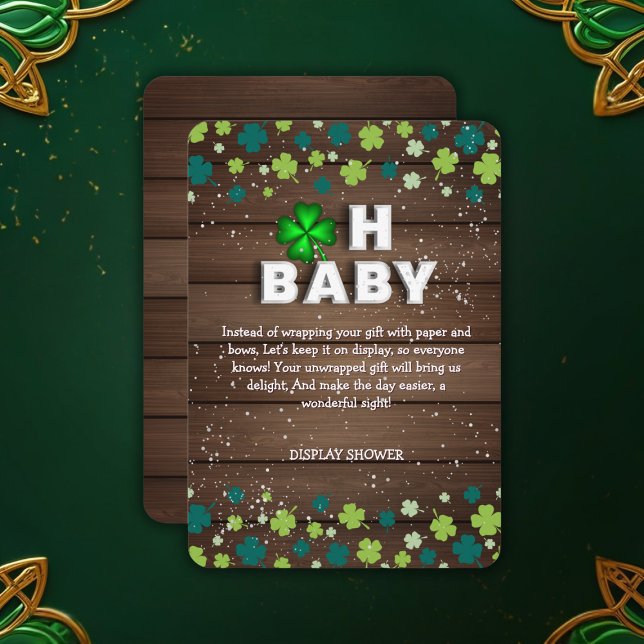 Tarjeta De Recepción Rustic Oh Baby St. Patrick's Day Baby Shower (Subido por el creador)