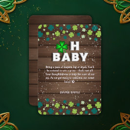 Tarjeta De Recepción Rustic Oh Baby St. Patrick's Day Baby Shower