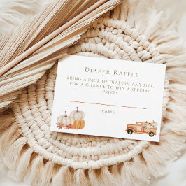Tarjeta De Recepción Rustic Otoño Baby Shower Diaper Raffle Card