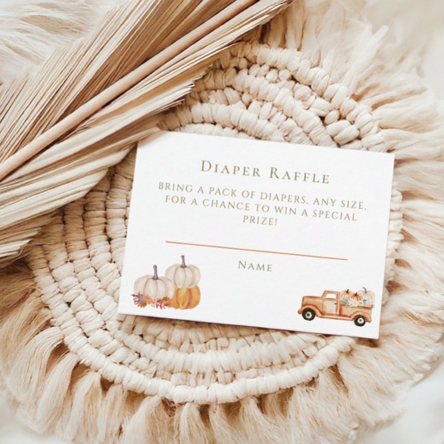 Tarjeta De Recepción Rustic Otoño Baby Shower Diaper Raffle Card (Subido por el creador)