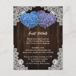 Tarjeta De Recepción Rustic Purple and Blue Floral Enclosure Card