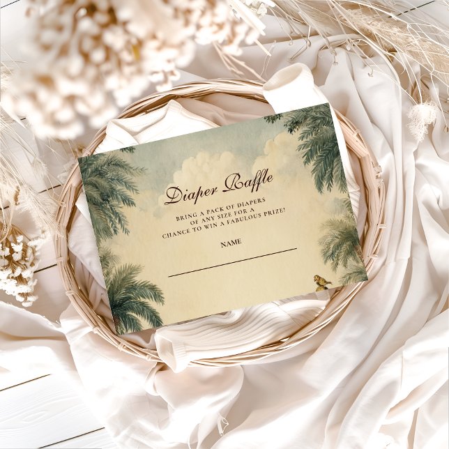 Tarjeta De Recepción Rustic Safari Friends Baby Shower Diapper Raffle (Subido por el creador)