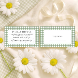 Tarjeta De Recepción Rustic Sage Gingham Display Baby Shower